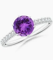 Amethyst Solitaire Ring